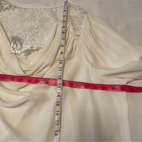 NWT - A MTL 1980 Women’s Long Sleeve Cowl Neck Lace Back White Top Size 3X - Picture 13 of 17